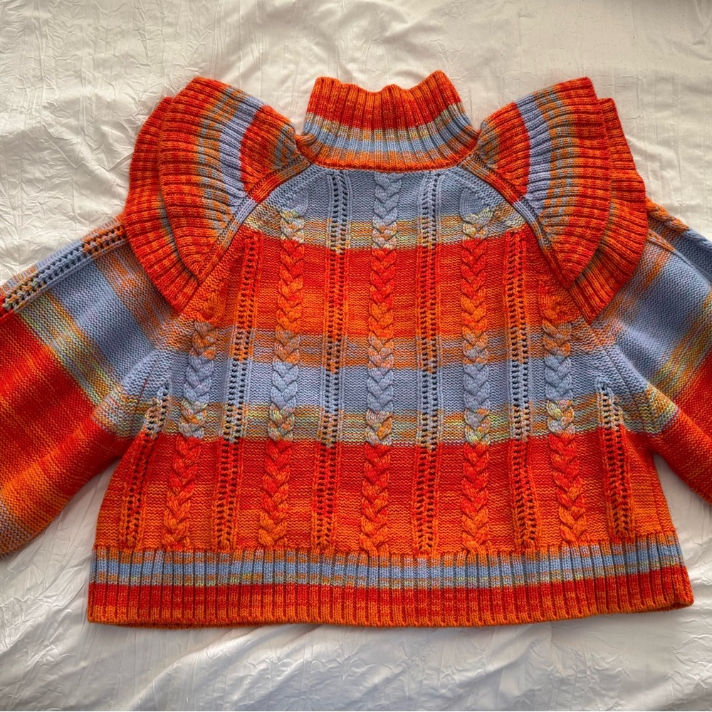 Something Navy Orange and Blue Women's Sweater